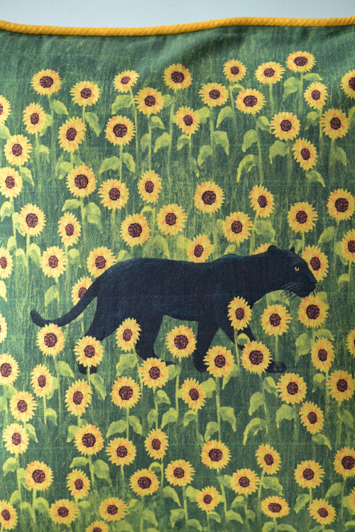 Black panther with a sunflower soul