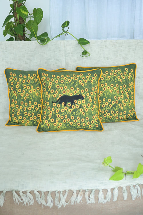 Black panther with a sunflower soul (set of three)