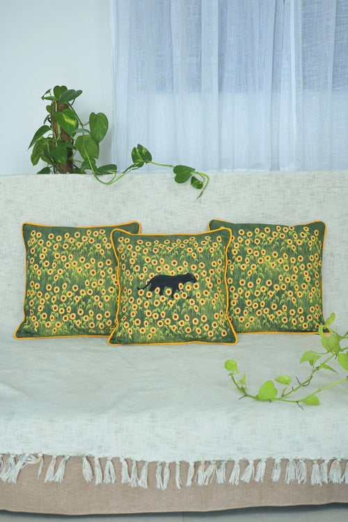 Black panther with a sunflower soul (set of three)