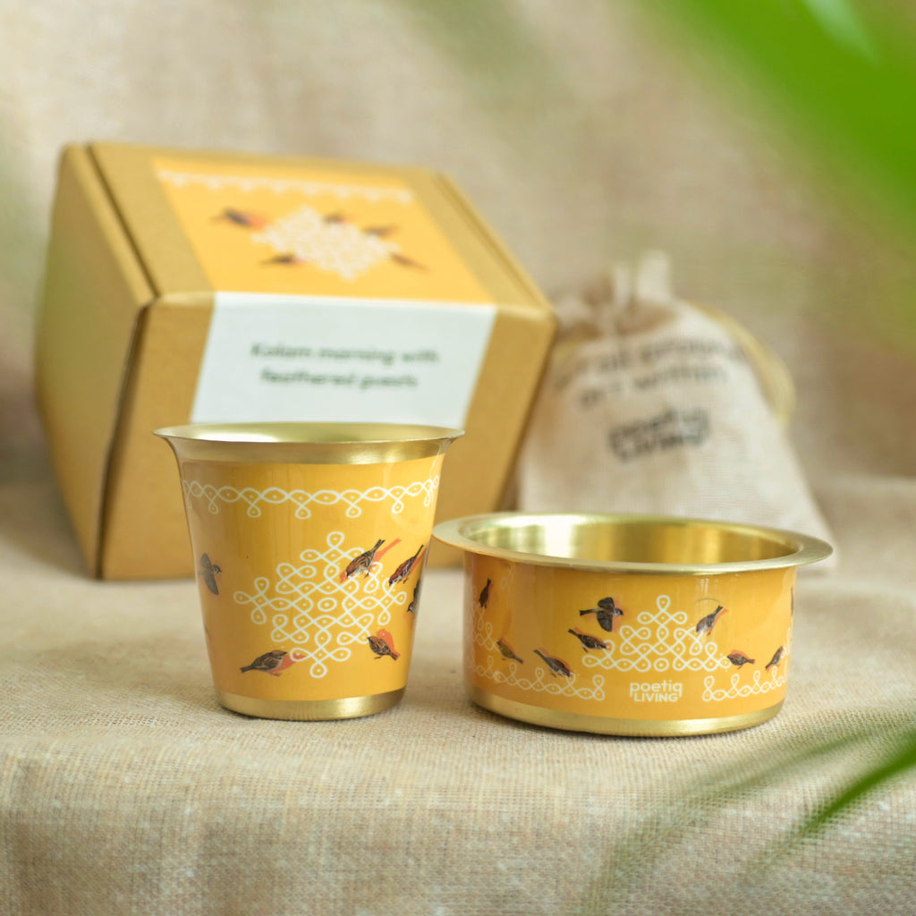 Kolam mornings with feathered guests