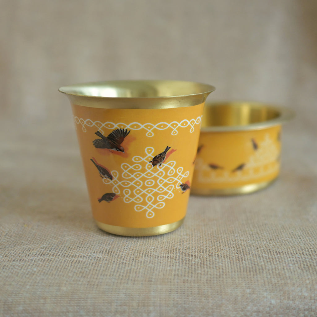 Kolam mornings with feathered guests