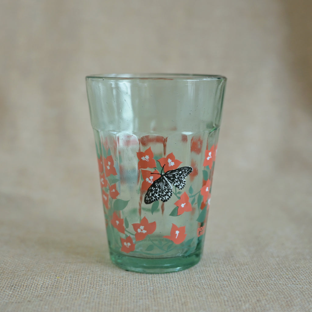 Bougainvillea blooms kissing butterflies