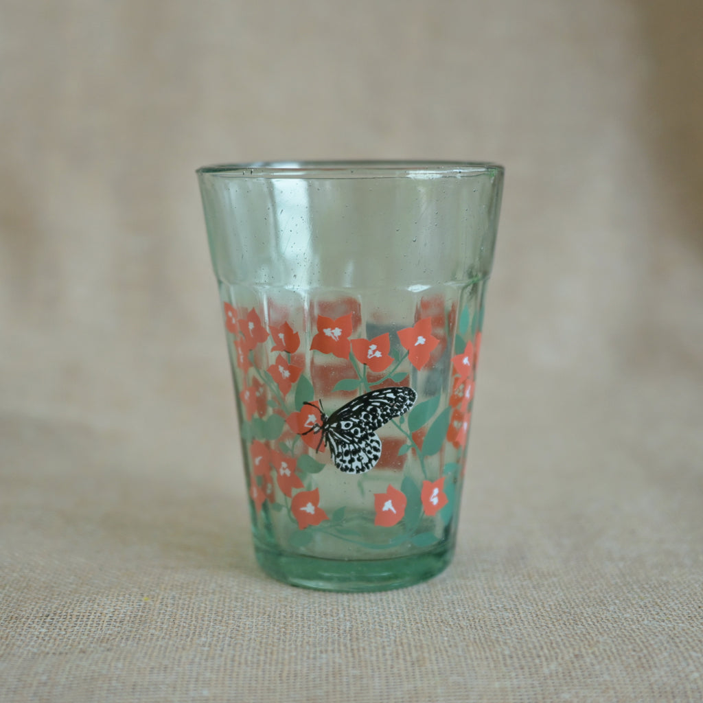 Bougainvillea blooms kissing butterflies