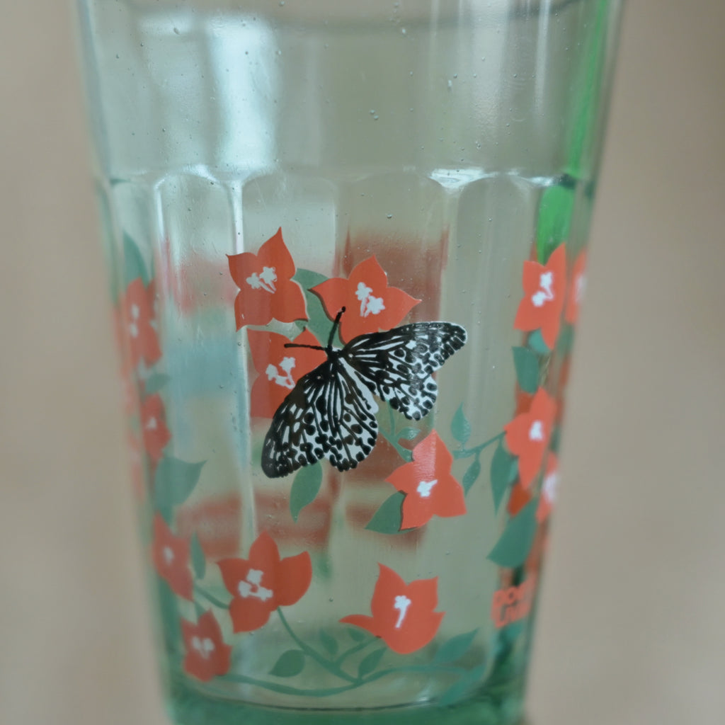 Bougainvillea blooms kissing butterflies