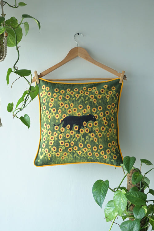 Black panther with a sunflower soul